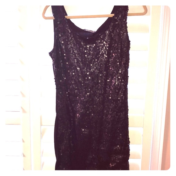 Black Sequinned Mini Dress - Picture 1 of 3